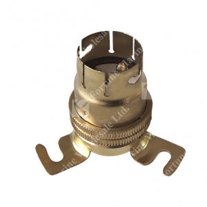 793528 European Brass Lamp Holder, 3 lug B-22