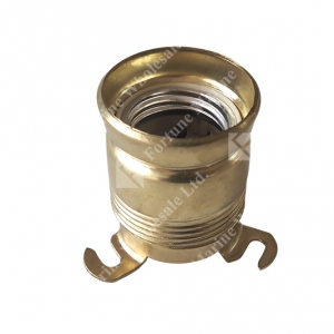 793529 European Brass Lamp Holder, 3 lug E-27